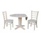 International Concepts 42 in. Solid Wood Round Drop Leaf Pedestal Table with 2 Dining Chairs, Unfinished K-42DPT-23B-C617-2 - alternate 4